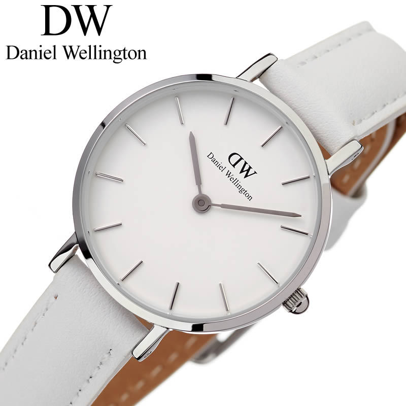 Daniel Wellington Petite Bondi White Dial White Leather Strap Watch For Women - DW00100250