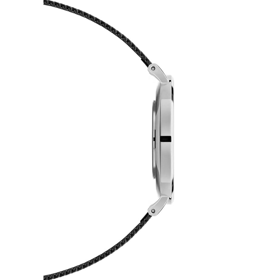 Daniel Wellington Petite Ashfield Black Dial Black Mesh Strap Watch For Women - DW00100308