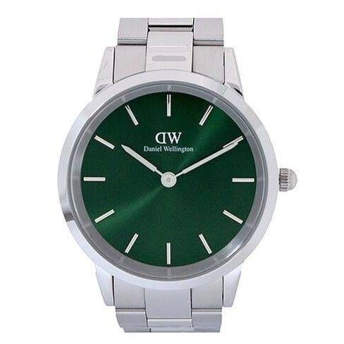 Daniel Wellington Iconic Link Emerald Green Dial Silver Steel Strap Watch For Men - DW00100427