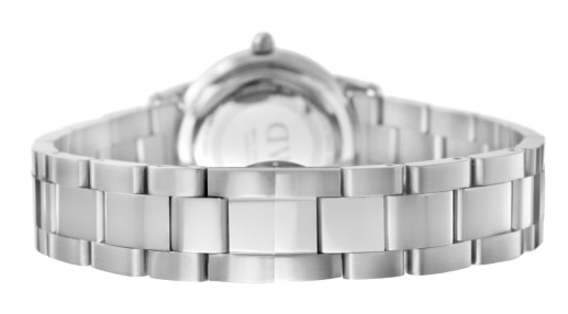 Daniel Wellington Link Grey Dial Silver Steel Strap Watch For Men - DW00100328