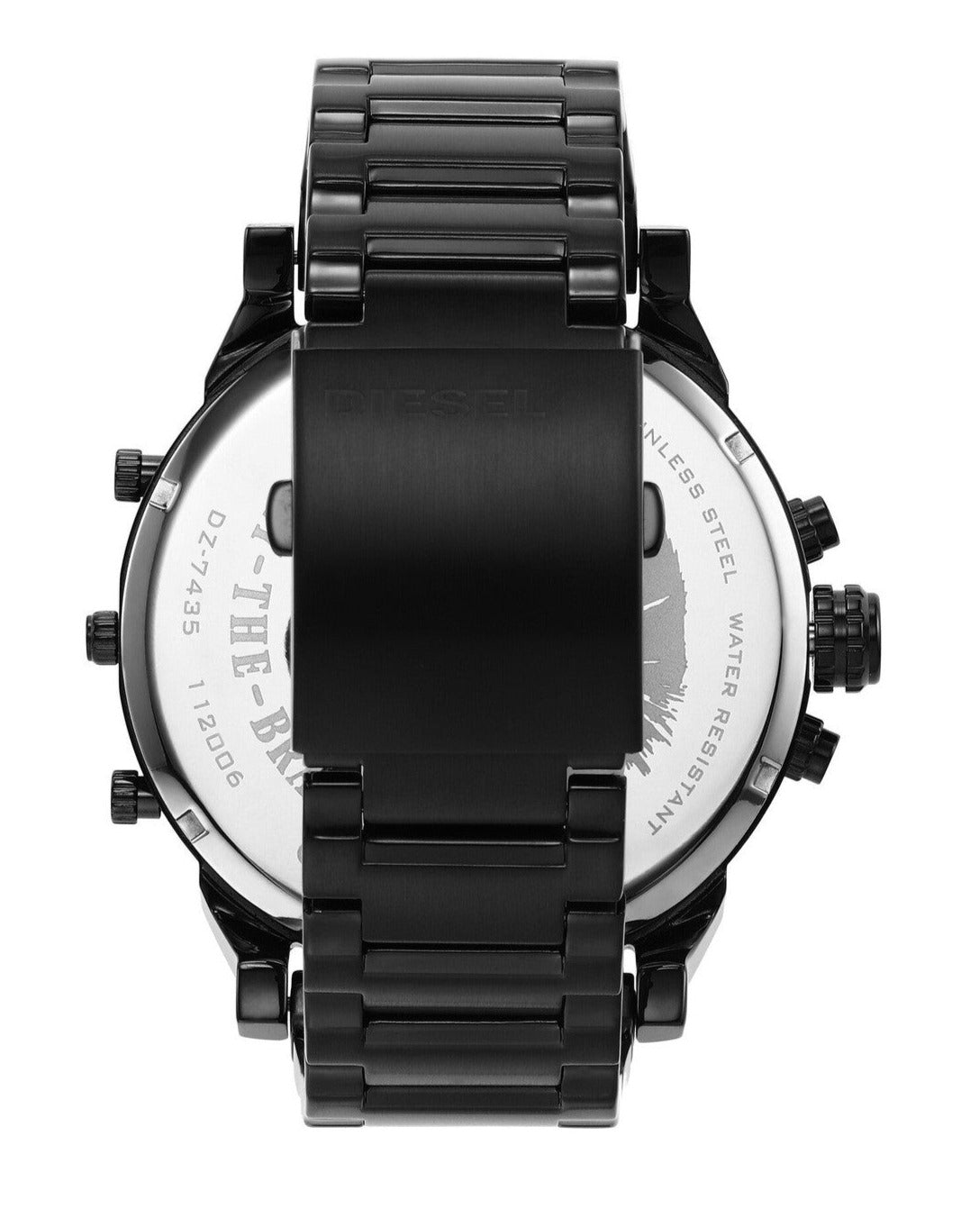 Diesel Mr. Daddy 2.0 Chronograph Black Dial Black Steel Strap Watch For Men - DZ7435