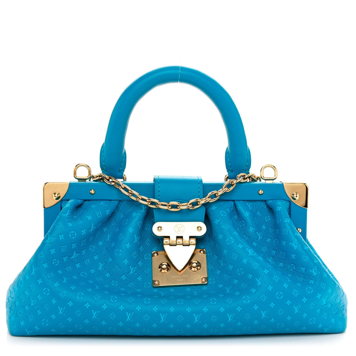 Louis Vuitton Calfskin Monogram Clutch Bag – Blue