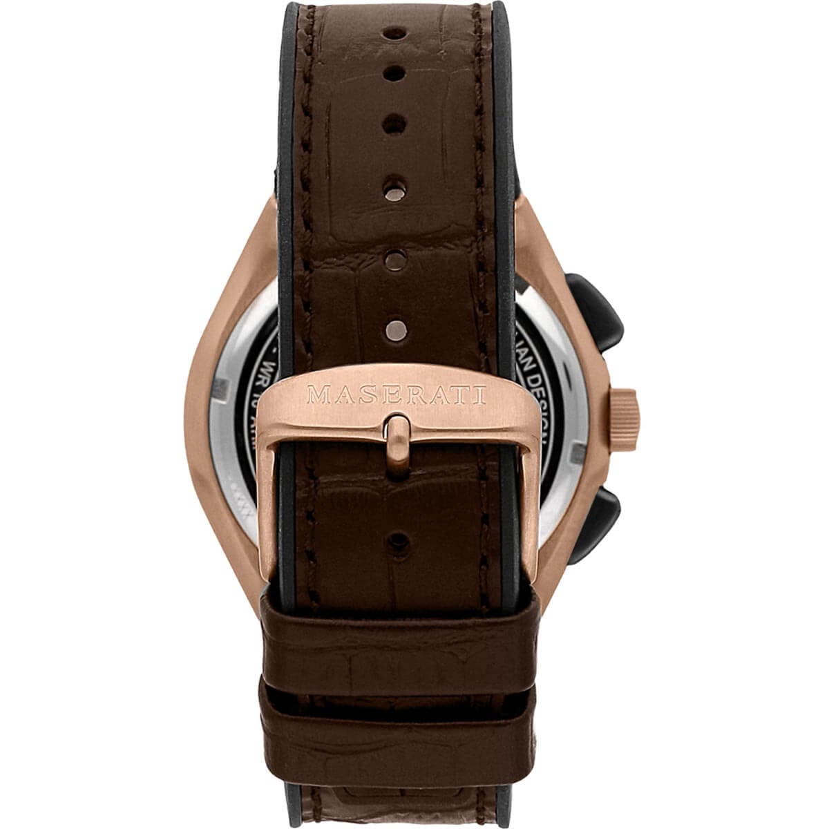 Maserati Triconic Chronograph Grey Dial Brown Leather Strap Watch For Men - R8871639003
