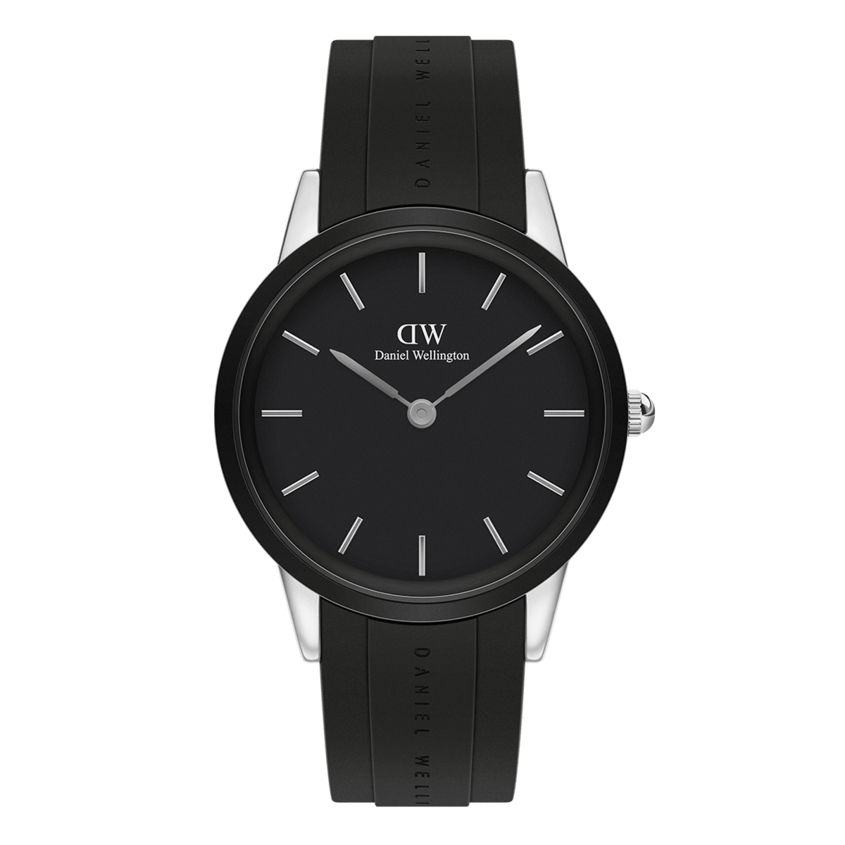 Daniel Wellington Iconic Motion Black Dial Black Rubber Strap Watch For Men - DW00100425