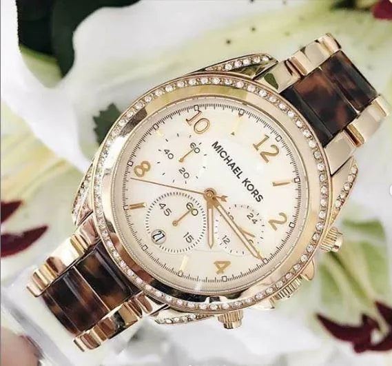 Michael Kors Blair Gold Dial Two Tone Steel Strap Watch for Women - MK6094