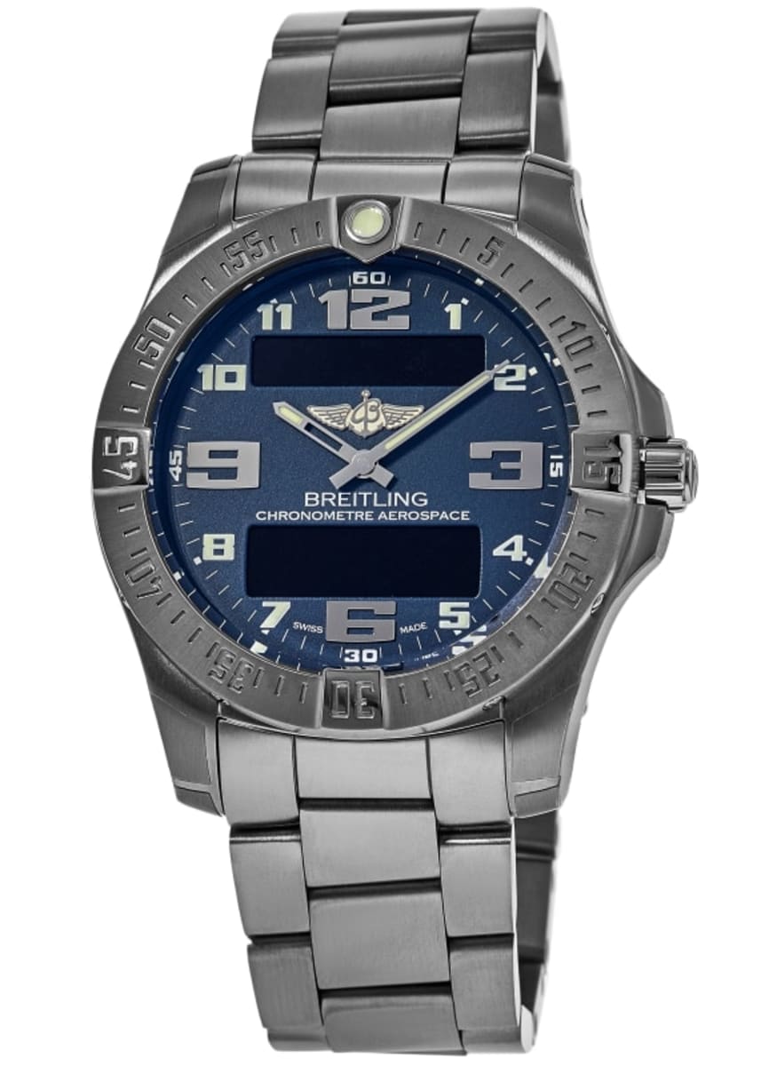 Breitling Aerospace Evo Blue Dial Silver Steel Strap Watch for Men - E79363101C1E1