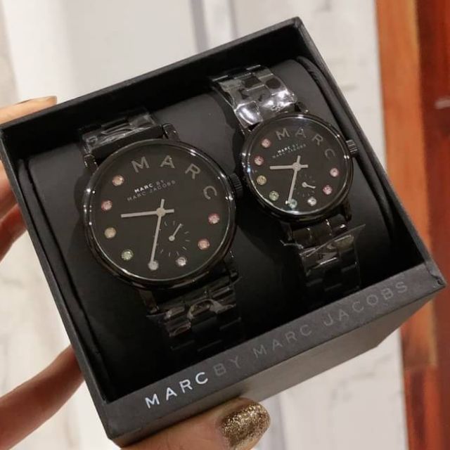 Marc Jacobs Baker Black Dial Black Steel Strap Watch for Women - MBM3425