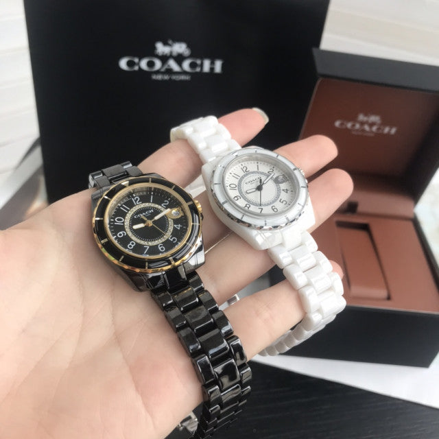 Coach Preston Black Dial Black Steel Strap Watch for Women - 14503461