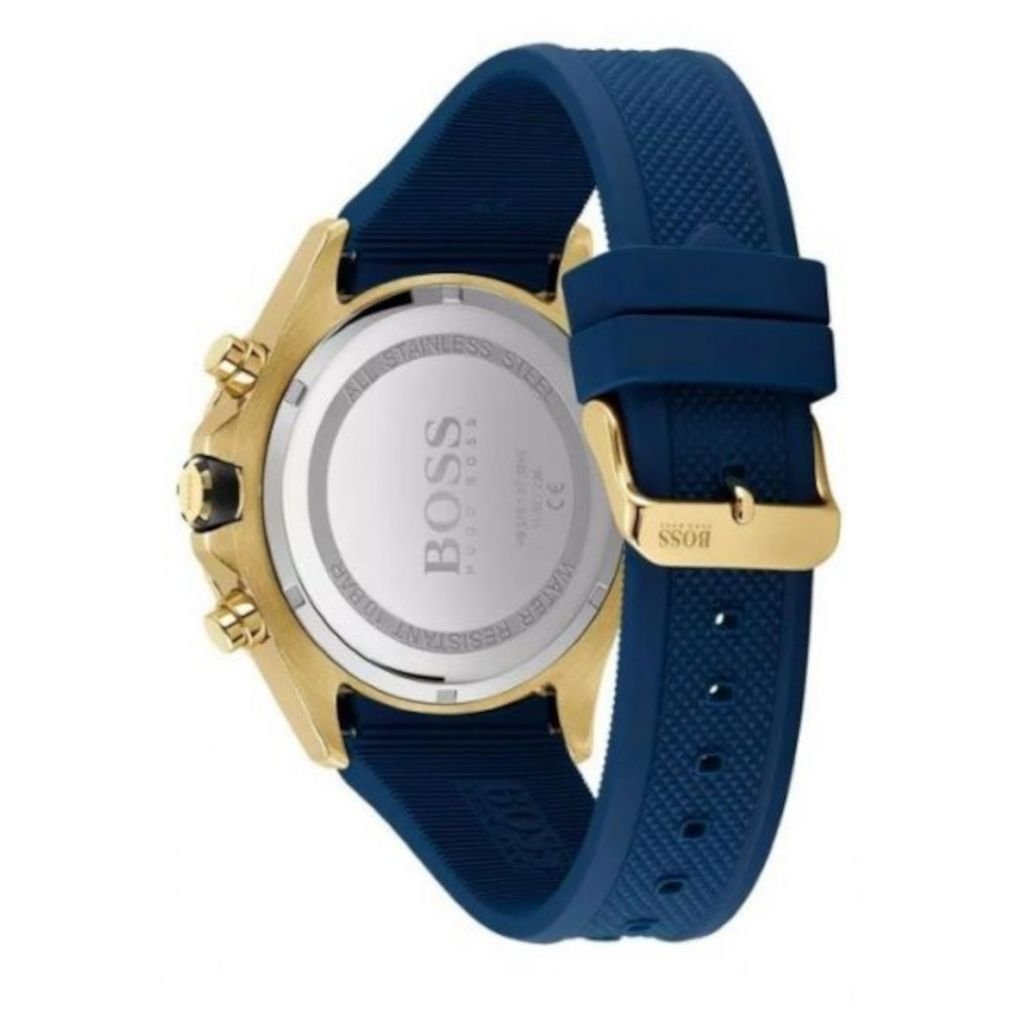 Hugo Boss Admiral Chronograph Blue Dial Blue Rubber SIlicon Strap Watch for Men - 1513965