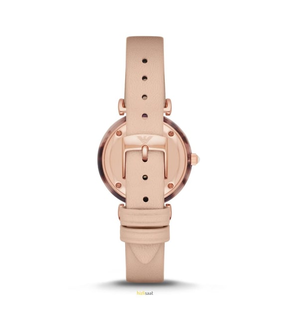 Emporio Armani Mother of Pearl Dial Beige Leather Strap Watch For Women - AR11004