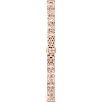 Emporio Armani Meccanico Gianni T-Bar Silver Dial Rose Gold Steel Strap Watch For Women - AR60023
