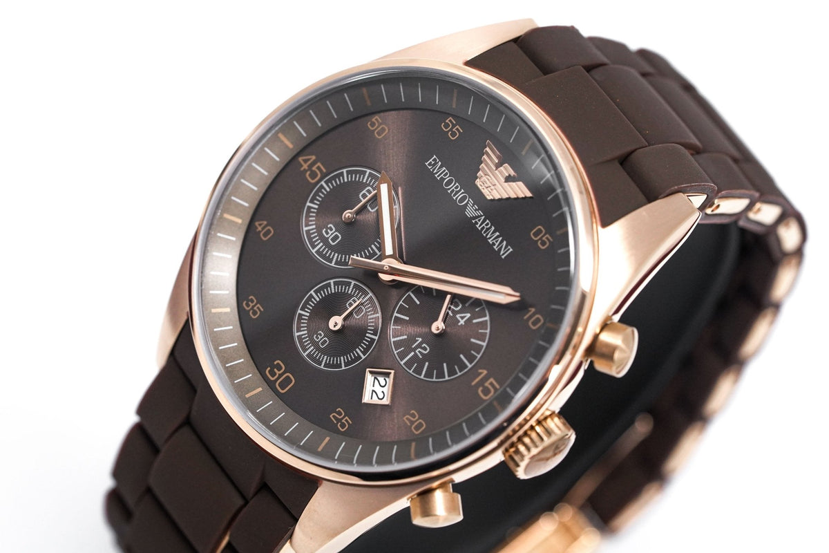 Emporio Armani Sport Chronograph Brown Dial Brown Steel Watch For Men - AR5890