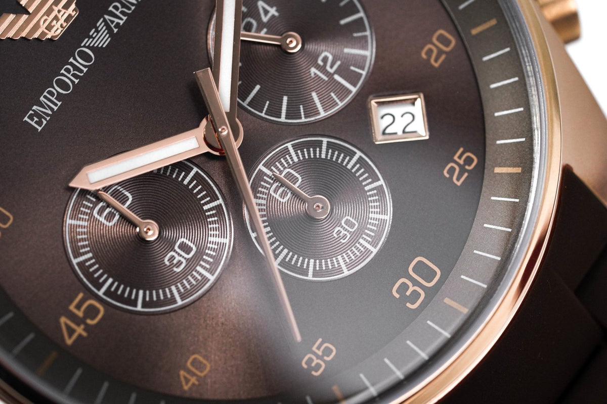 Emporio Armani Sport Chronograph Brown Dial Brown Steel Watch For Men - AR5890