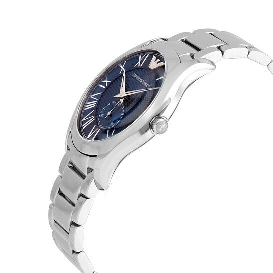 Emporio Armani Valente Quartz Blue Dial Silver Steel Strap Watch For Men - AR11085