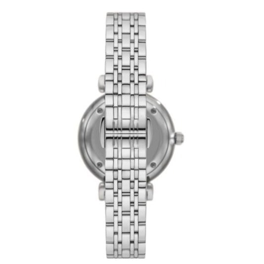 Emporio Armani Gianni T-Bar Quartz Blue Dial Silver Steel Strap Watch For Women - AR11594