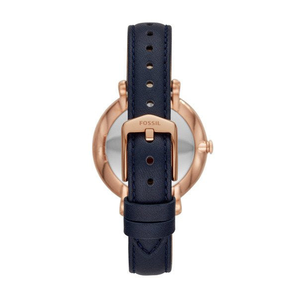 Fossil Tailor White Dial Blue Leather Strap Watch for Women - ES4394