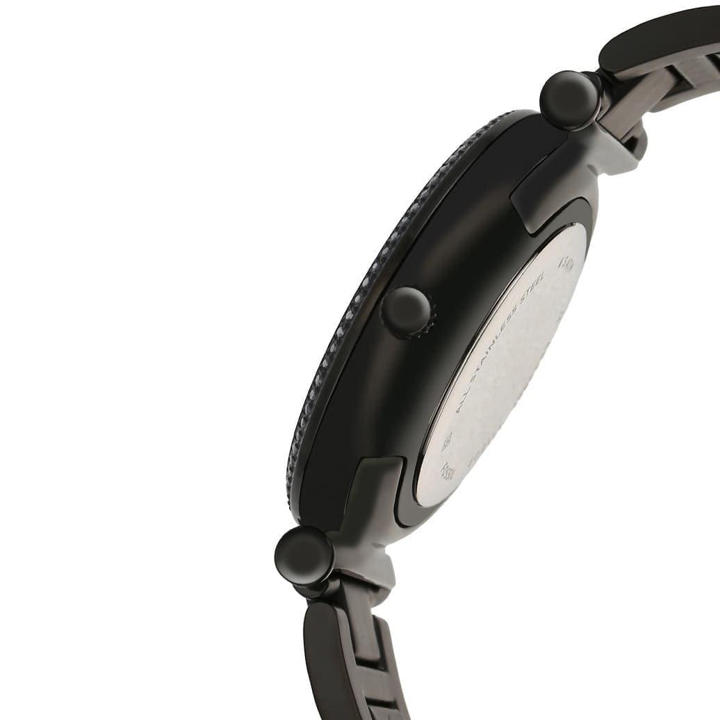 Fossil Carlie Black Dial Black Steel Strap Watch for Women - ES4488