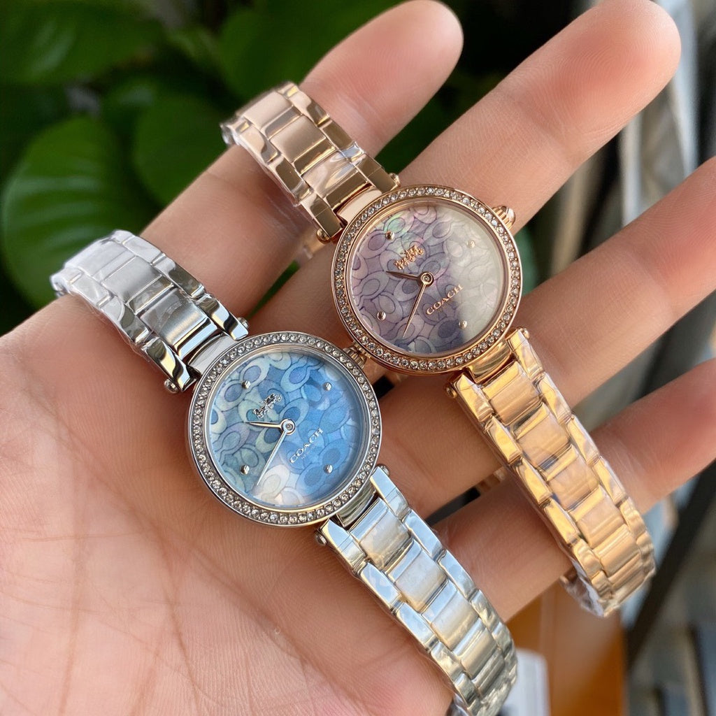 Coach Park Crystal Dial Rose Gold Steel Strap Watch for Women  - 14503226