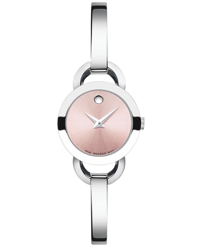 Movado Rondiro 22mm Pink Dial Stainless Steel Watch For Women - 0606797