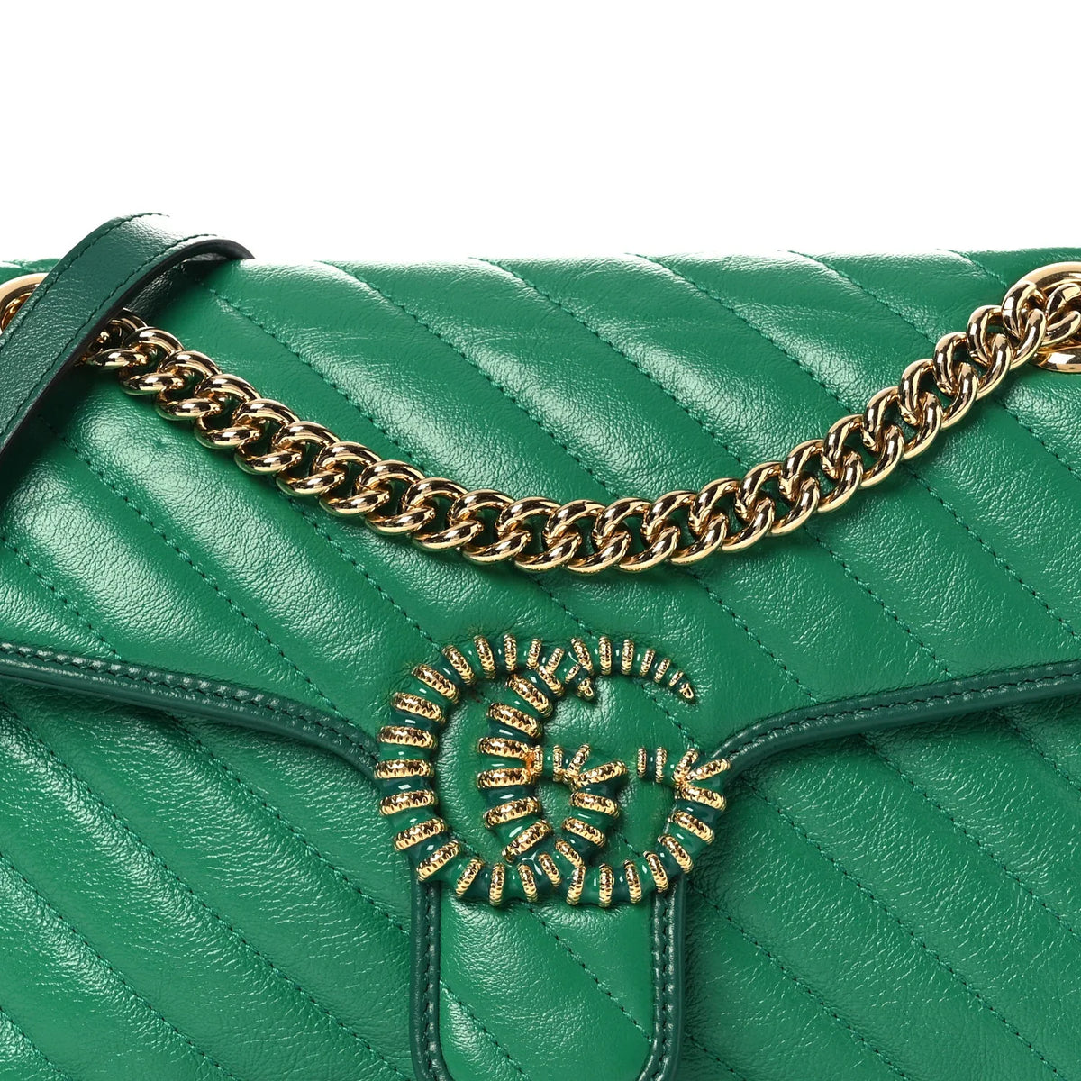 Gucci GG Marmont Medium Shoulder Bag - Green