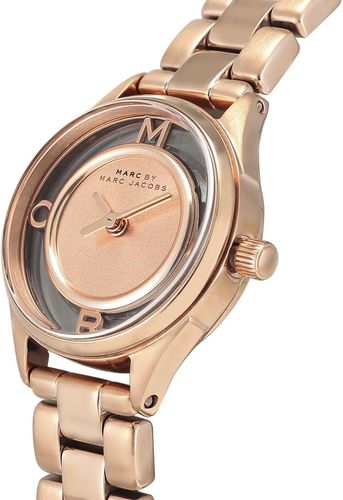 Marc Jacobs Tether Transparent Rose Gold Dial Rose Gold Steel Strap Watch for Women - MBM3417