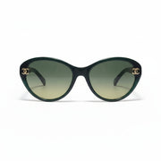 Chanel Women Green Gold Chain Sunglasses