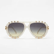Chanel Women CH9207 Aviator White Frame Sunglasses