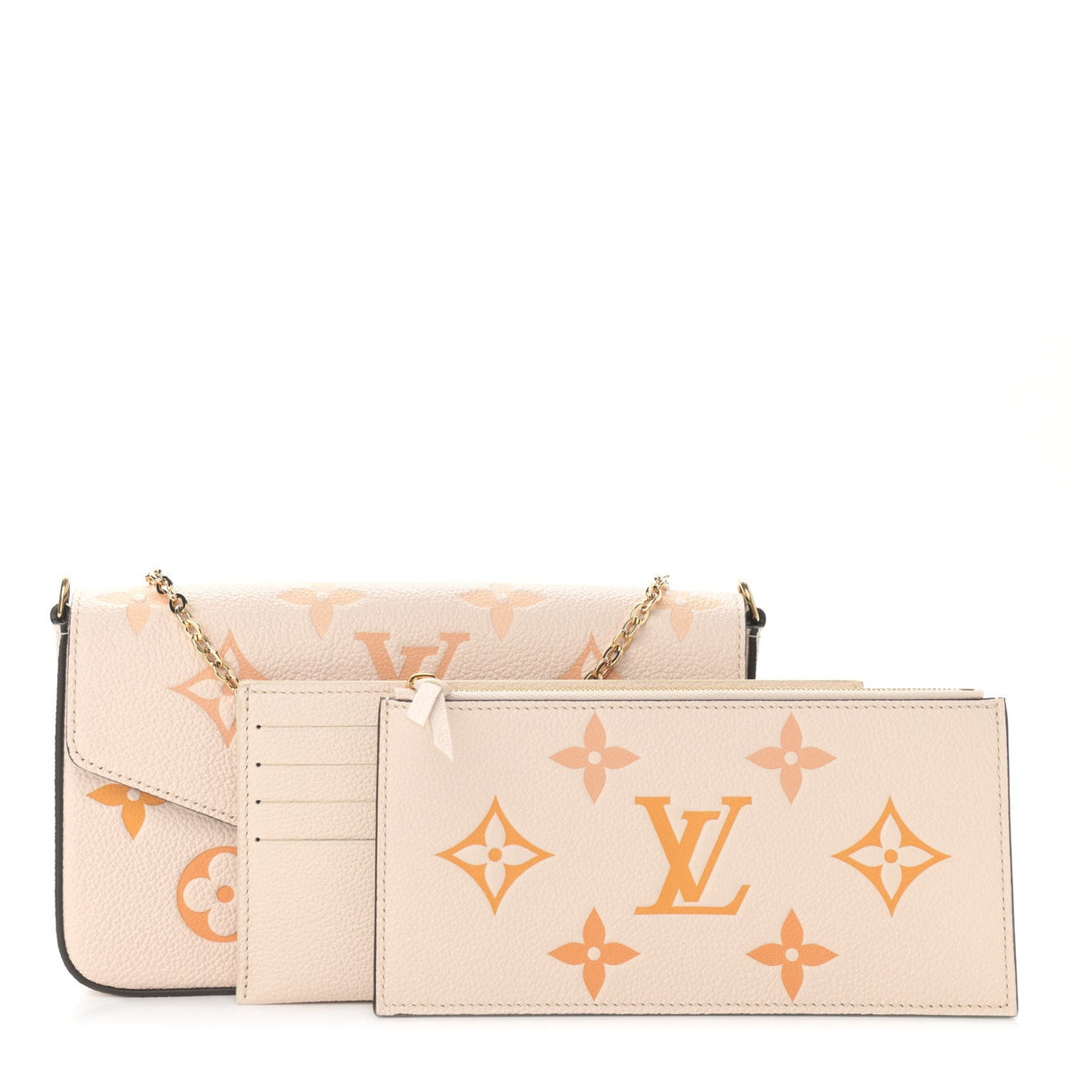 Louis Vuitton Félicie Pochette Chain Wallet - Cream Saffron