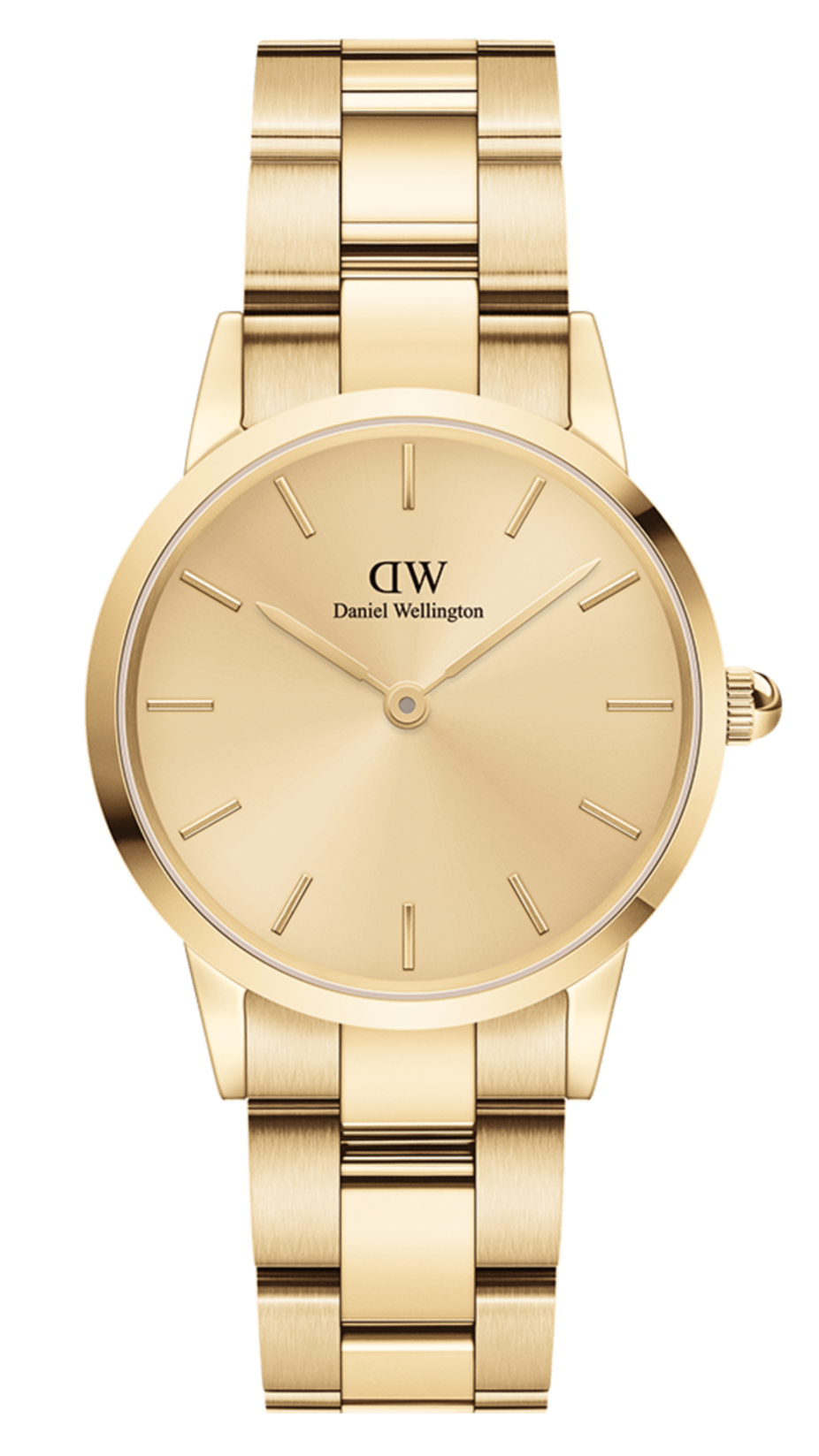Daniel Wellington Iconic Link Unitone Gold Dial Gold Steel Strap Watch For Women - DW00100403