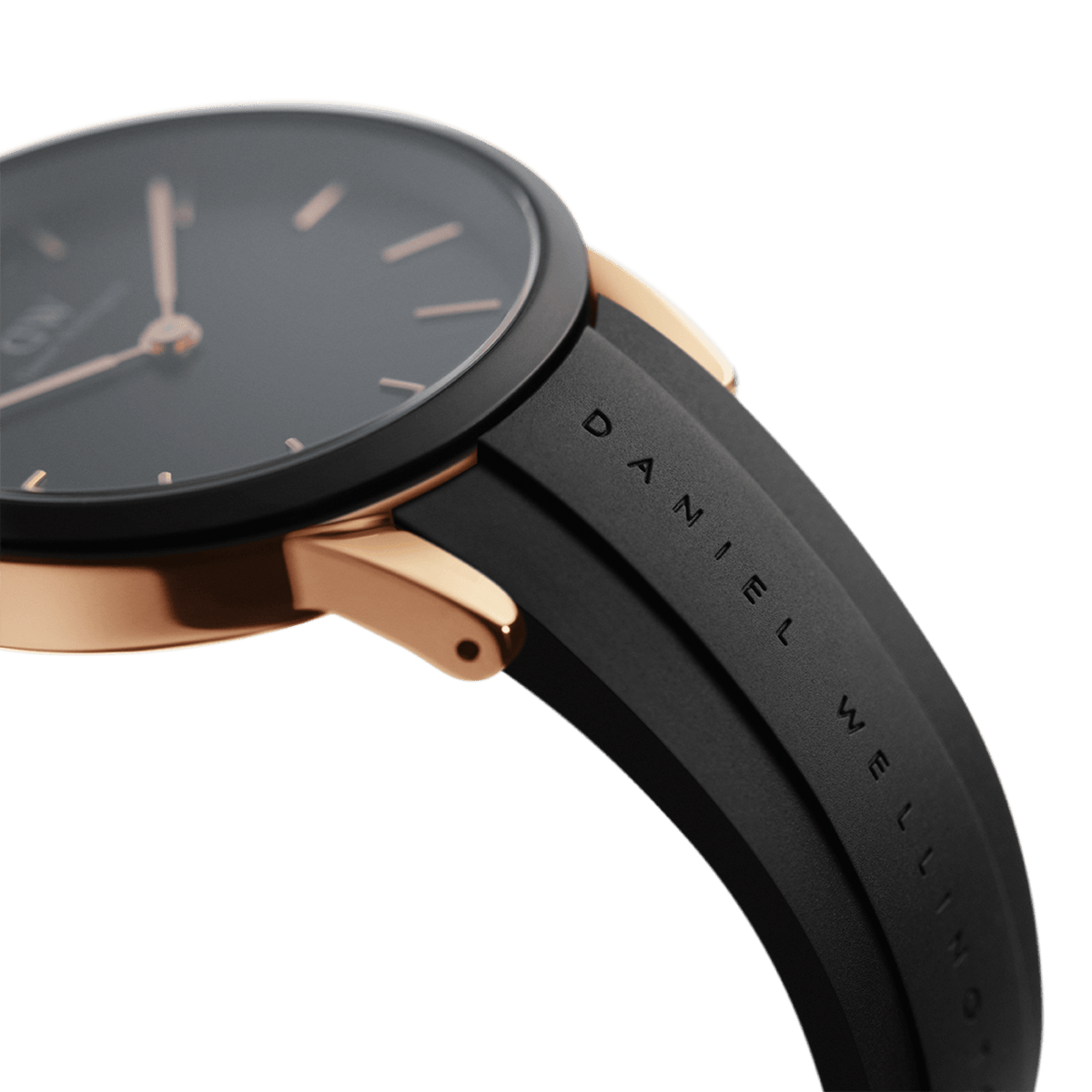 Daniel Wellington Iconic Motion Black Dial Black Rubber Strap Watch For Men - DW00100425