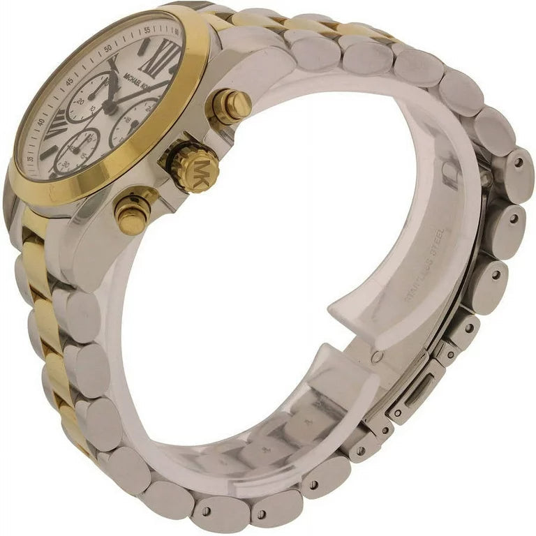 Michael Kors Bradshaw Chronograph Silver Dial Two Tone Steel Strap Watch For Women - MK5912
