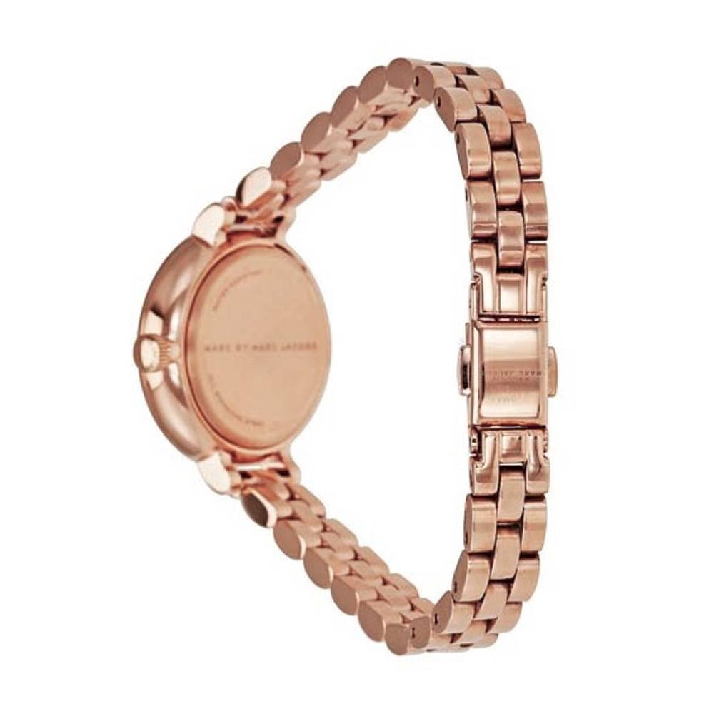 Marc Jacobs Sally White Dial Rose Gold Steel Strap Watch for Women - MBM8643