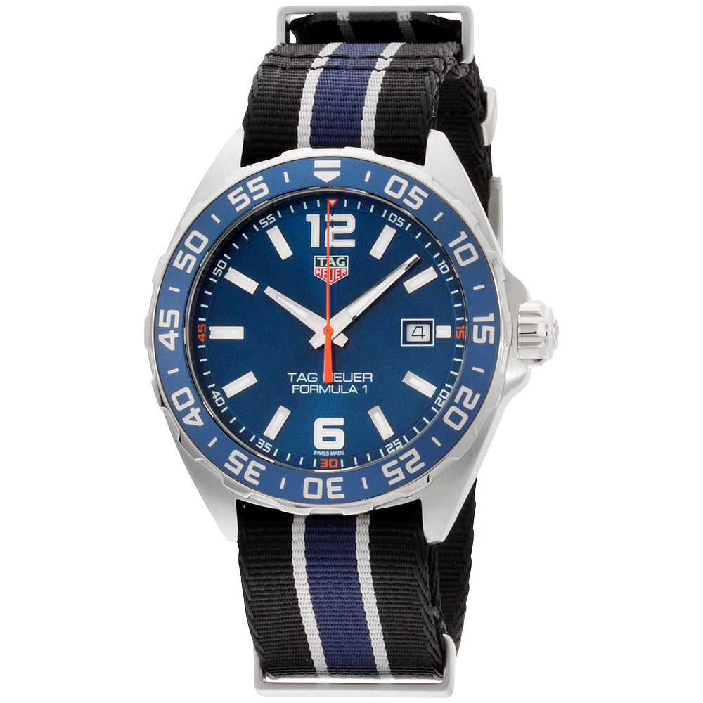 Tag Heuer Formula 1 Quartz Blue Dial Two Tone NATO Strap Watch for Men - WAZ1010.FC8197