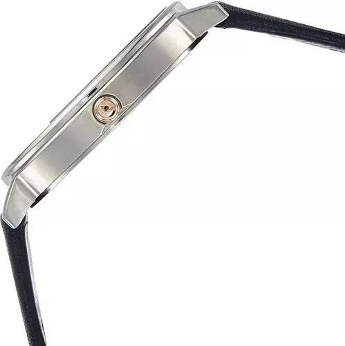 Emporio Armani Kappa White Mother of Pearl Dial Black Leather Strap Watch For Women - AR2509