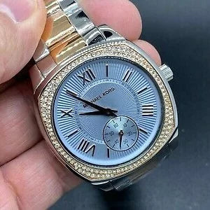 Michael Kors Bryn Quartz Blue Dial Two Tone Steel Strap Watch For Women - MK6136
