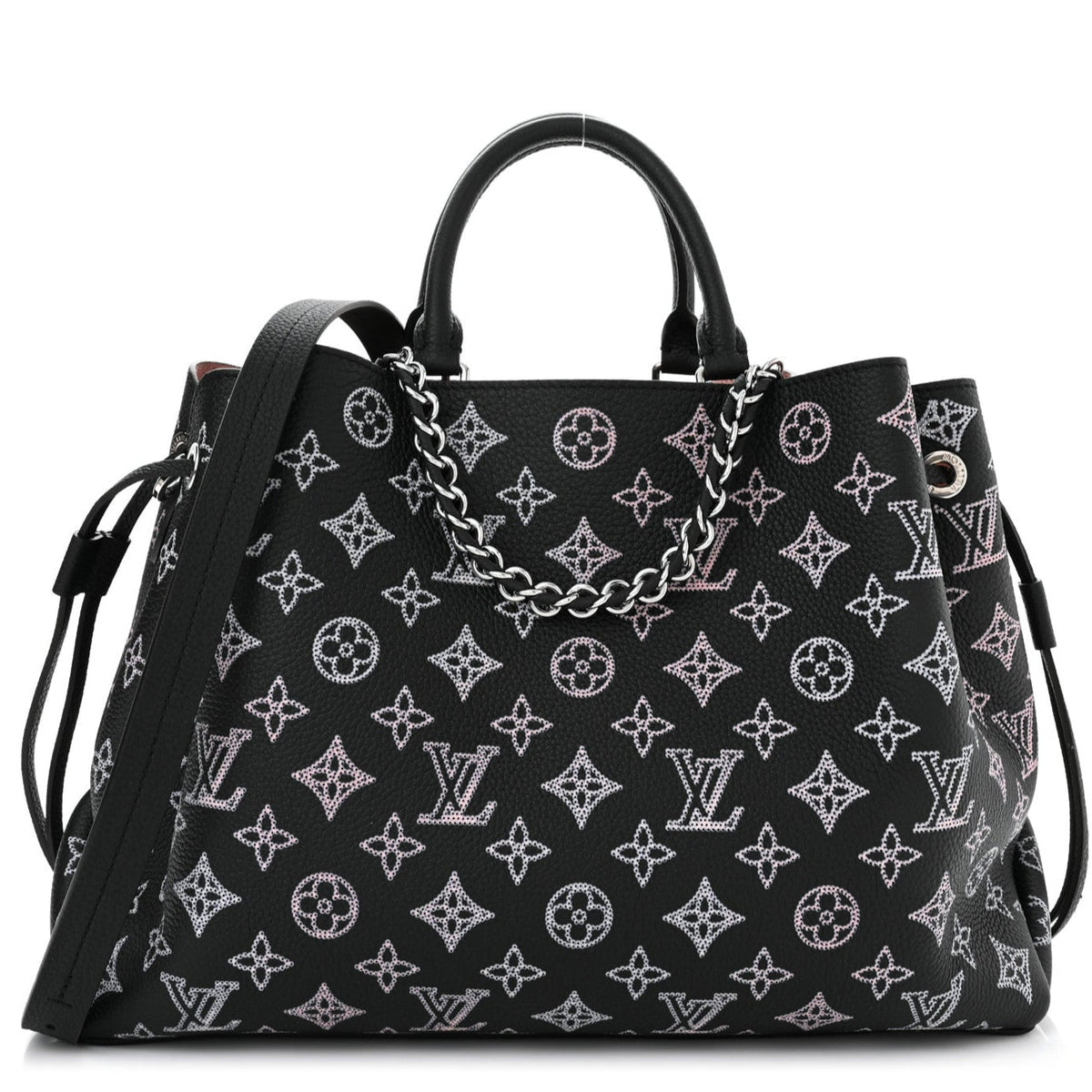 Louis Vuitton Mahina Leather Bella Tote Handbag - Black