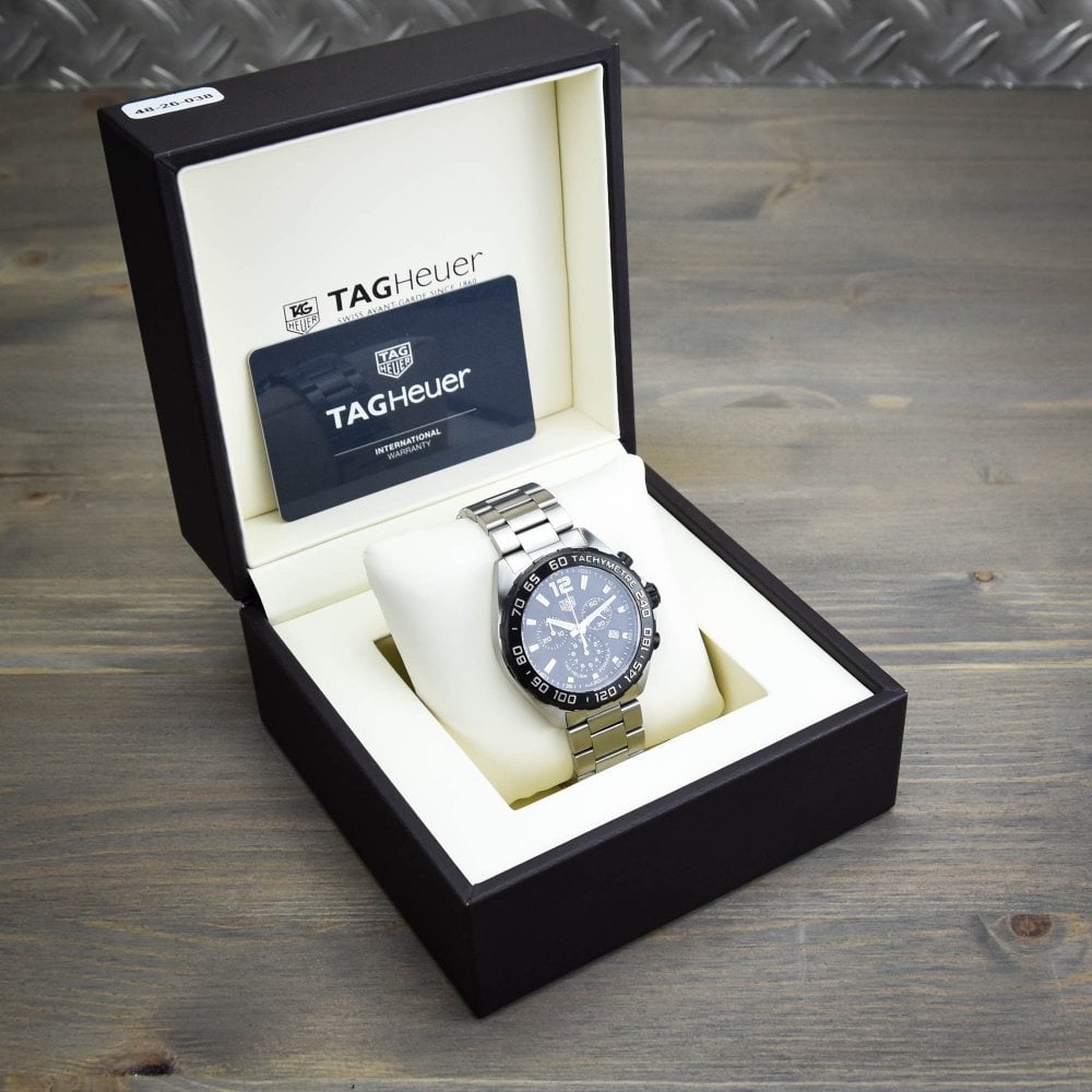 Tag Heuer Formula 1 Chronograph Black Dial Silver Steel Strap Watch for Men - CAZ1010.BA0842