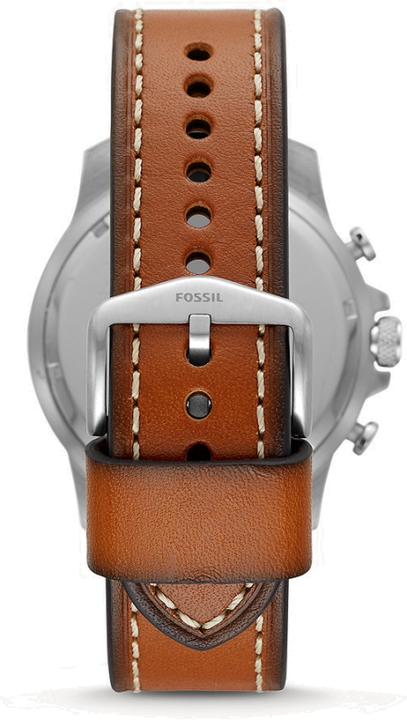 Fossil Bowman Chronograph Blue Dial Brown Leather Strap Watch for Men - FS5602