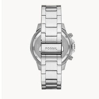 Fossil Bannon Multifunction Chronograph Silver Dial Silver Steel Strap Watch for Men - BQ2490