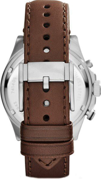 Fossil Wakefield Chronograph White Dial Brown Leather Strap Watch for Men - CH2943