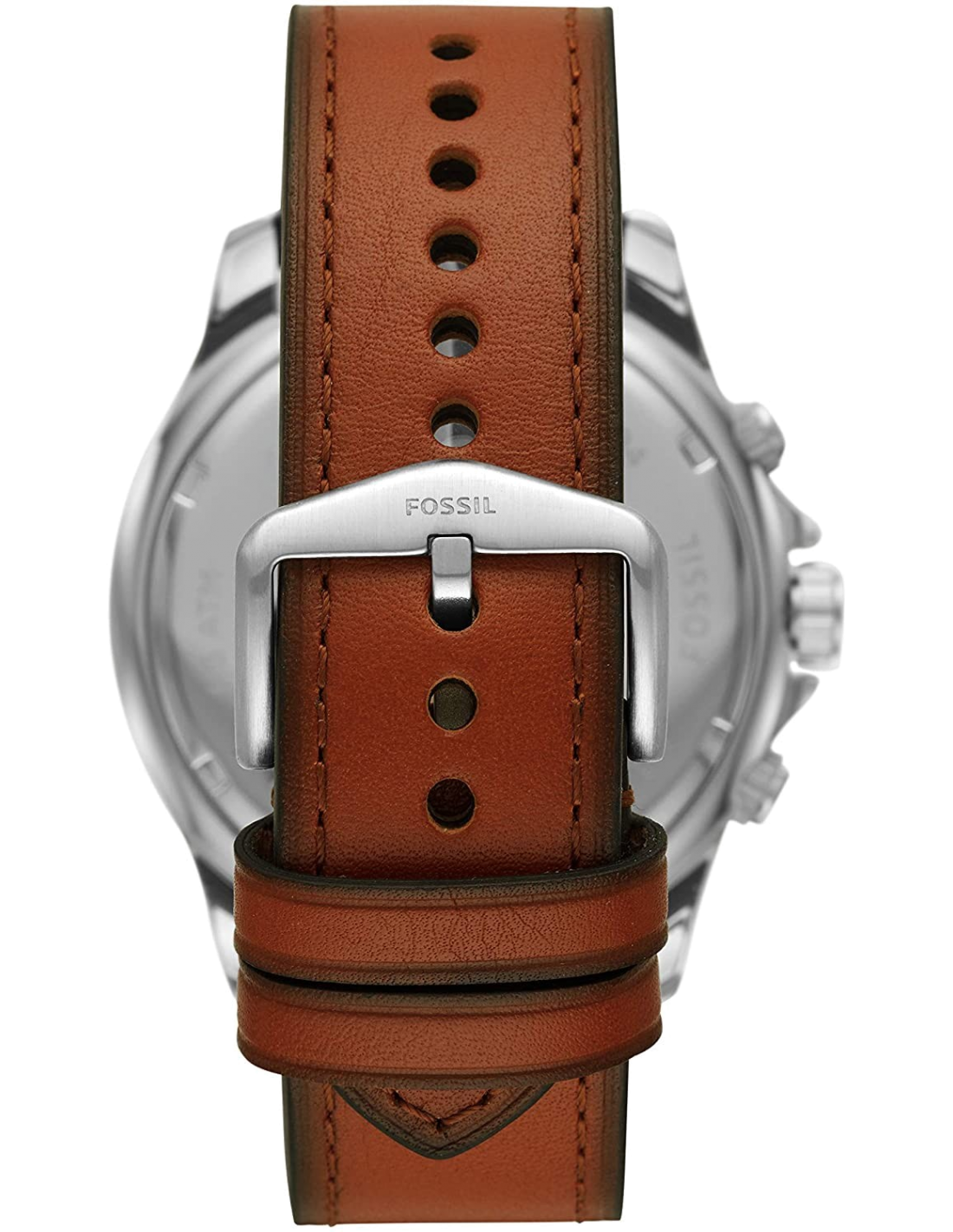 Fossil Dillinger Luggage Chronograph Blue Dial Brown Leather Strap Watch for Men - FS5675
