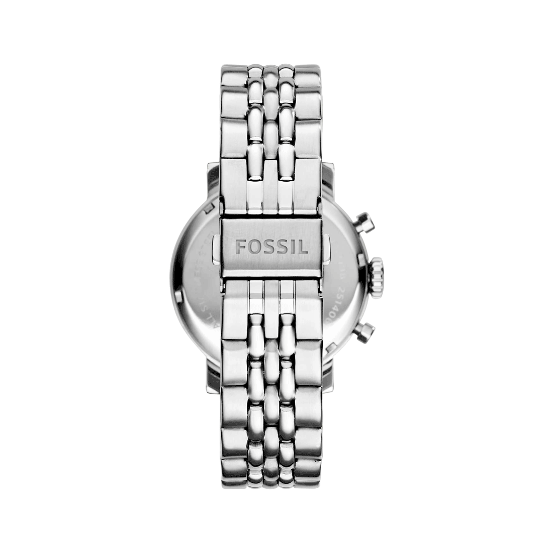 Fossil Boyfriend Chronograph Silver Dial Silver Steel Strap Watch for Women - ES2198