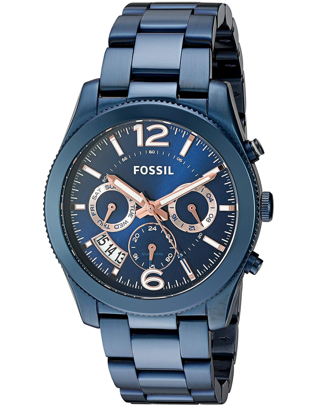 Fossil Perfect Boyfriend Multifunction Blue Dial Blue Steel Strap Watch for Women - ES4093