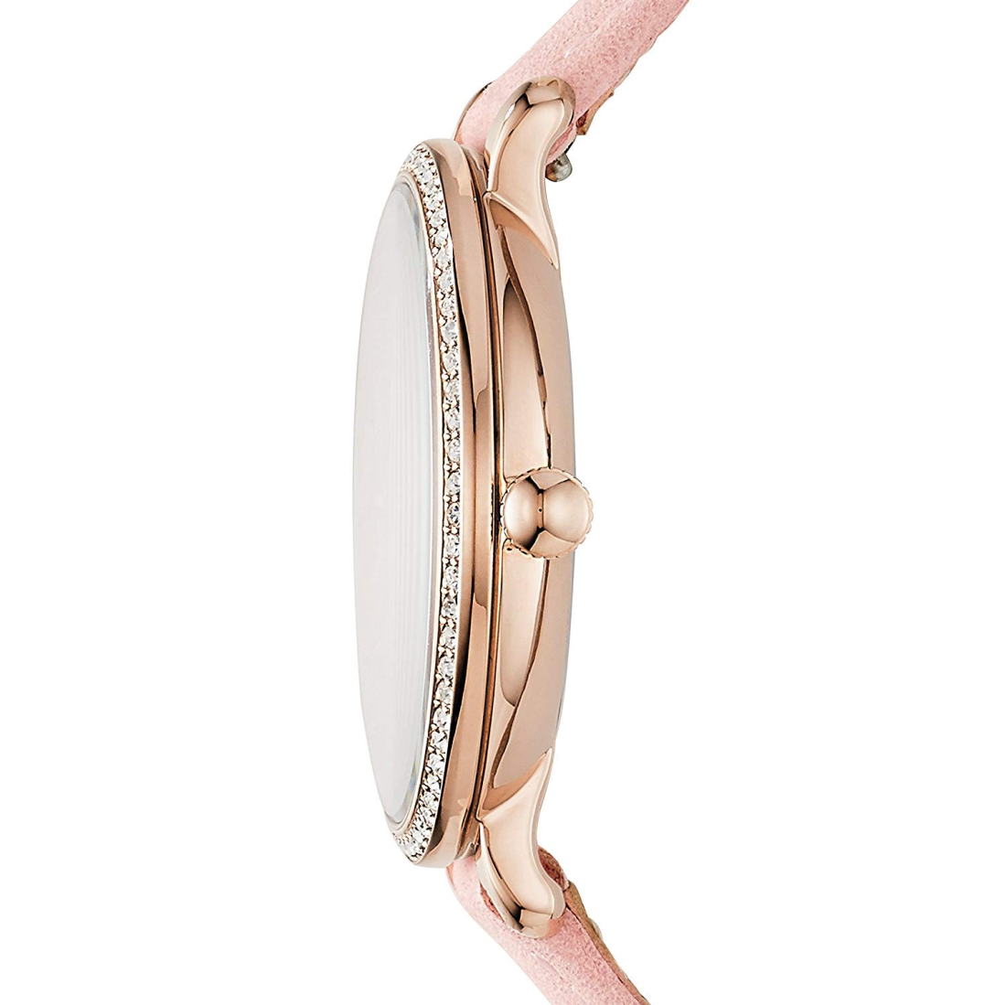 Fossil Jacqueline White Dial Pink Leather Strap Watch for Women - ES4303