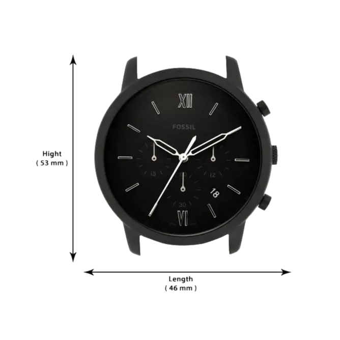 Fossil Neutra Chronograph Black Dial Black Leather Strap Watch for Men - FS5503