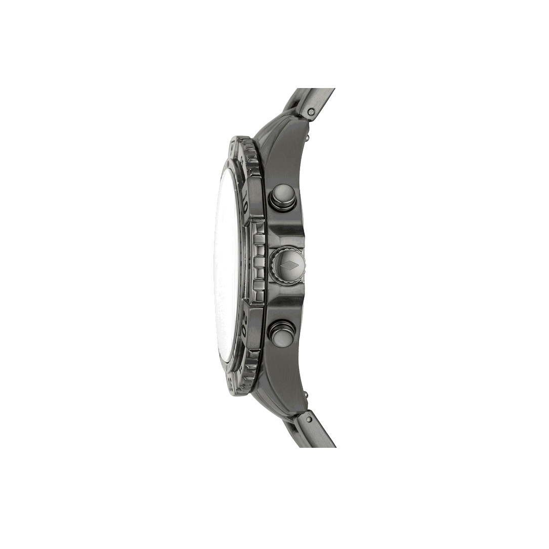 Fossil Garrett Chronograph Grey Dial Grey Steel Strap Watch for Men - FS5621