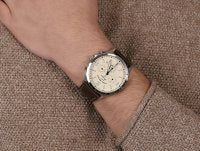 Fossil Forrester Chronograph White Dial Brown Leather Strap Watch for Men - FS5696