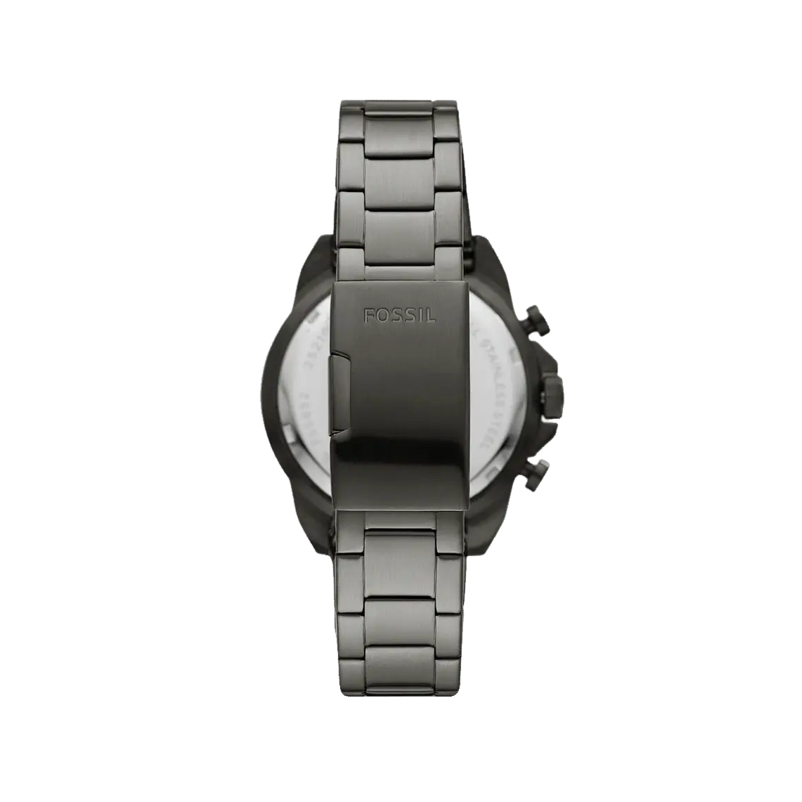 Fossil Bronson Chronograph Black Dial Grey Steel Strap Watch for Men - FS5852