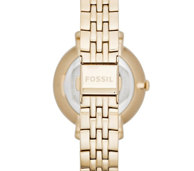 Fossil Jacqueline White Dial Gold Steel Strap Watch for Women - ES3434