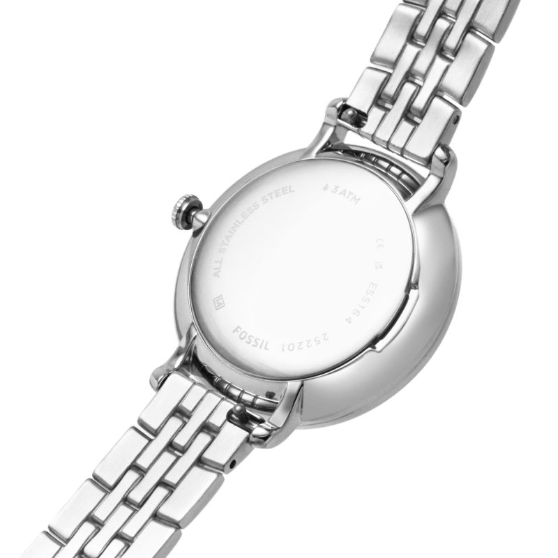 Fossil Jacqueline Multifunction Moonphase White Dial Silver Steel Strap Watch for Women - ES5164